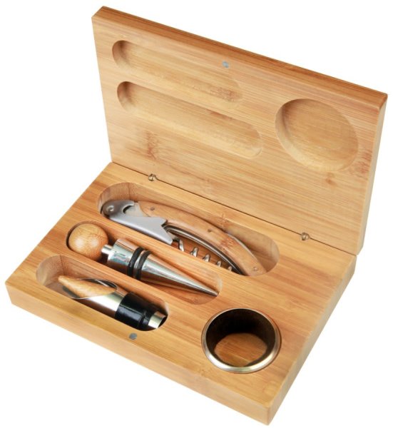 Bamboo 4-Piece Wine Tool Set - Bamboo