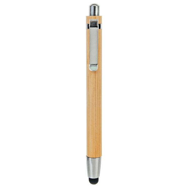 Bamboo Pen with Stylus Tip - Bamboo/Silver
