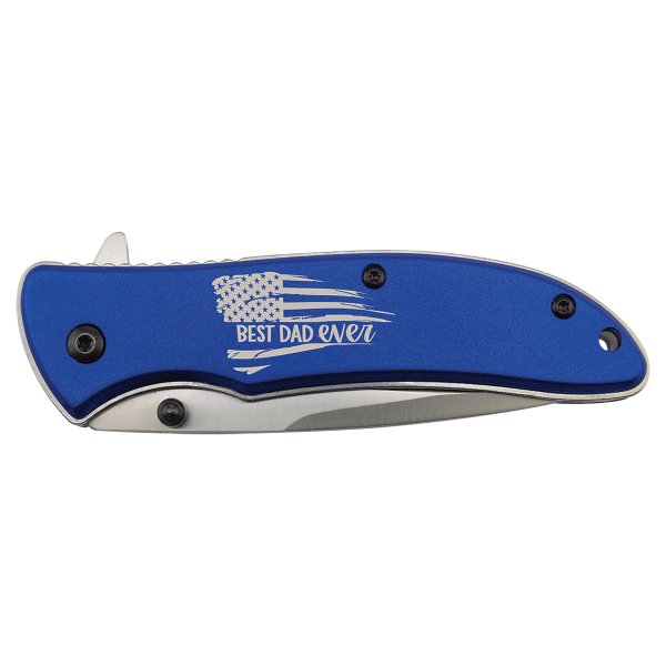Bison River 4 1/4" Blue Everyday Carry Knife - Blue
