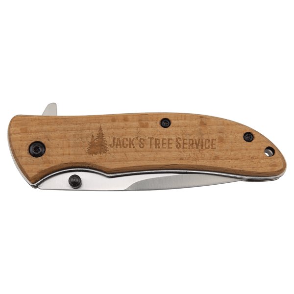 Bison River 4 1/4" Wood Everyday Carry Knife - Wood