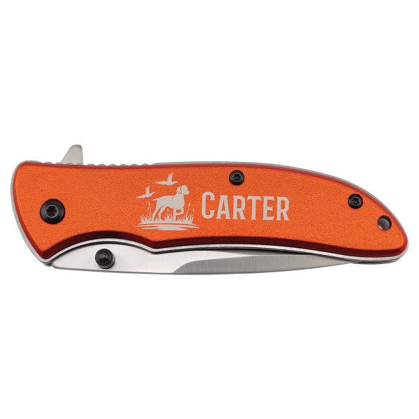 Bison River 4 1/4" Orange Everyday Carry Knife - Orange