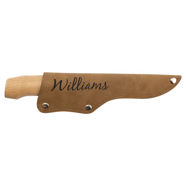 Bison River 4" Fillet Knife with Wood Handle and Leatherette Sheath - Woodgrain/Silver