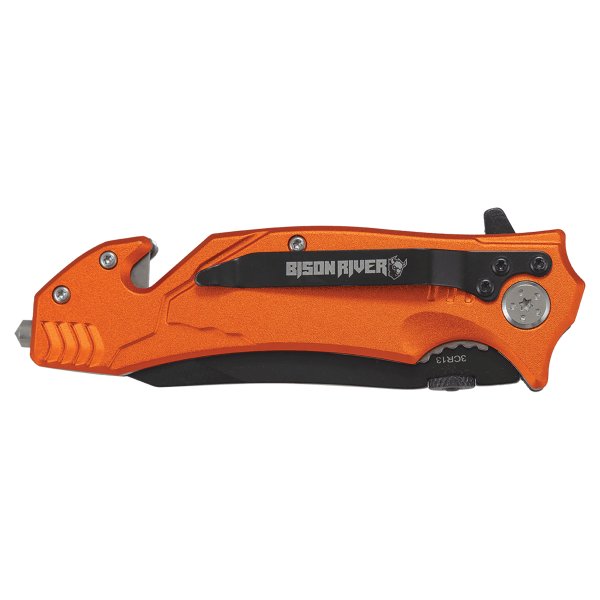 Bison River 4 1/2" Orange Rescue Knife - Orange