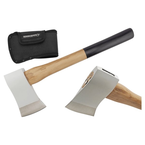 16" Bison River Tournament Throwing Axe with Nylon Sheath - wood/black/white