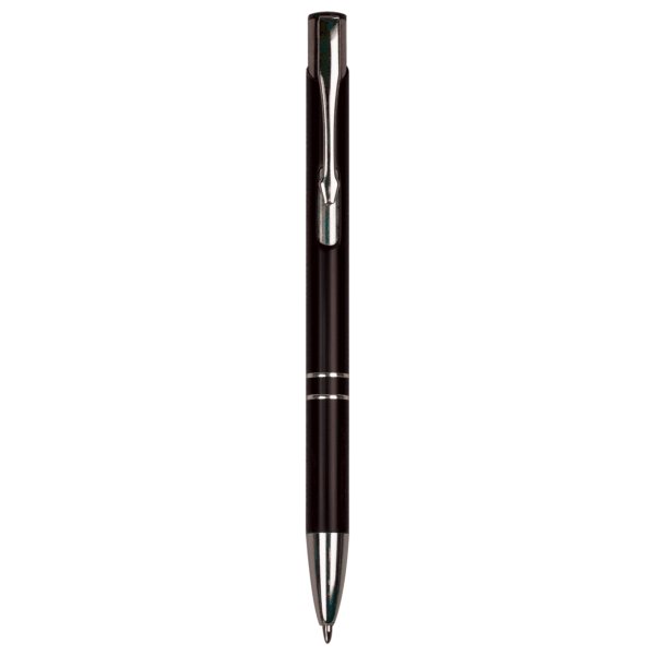 Black with Silver Trim Custom Engraved Pen - Black/Silver