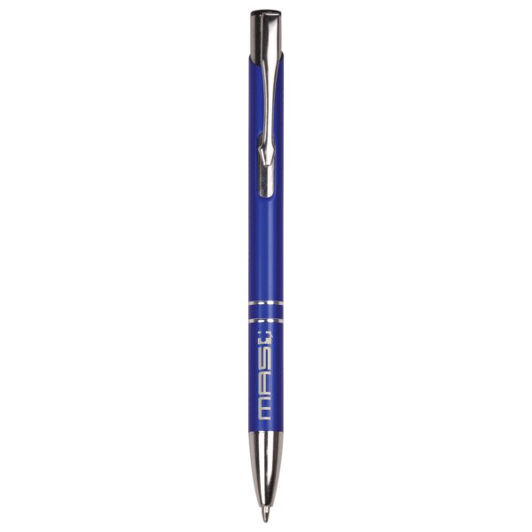Blue with Silver Trim Custom Engraved Pen - Blue/Silver