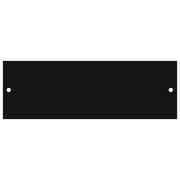 1 1/2" x 5 3/4" Black Brass Plate with Two Holes - Black