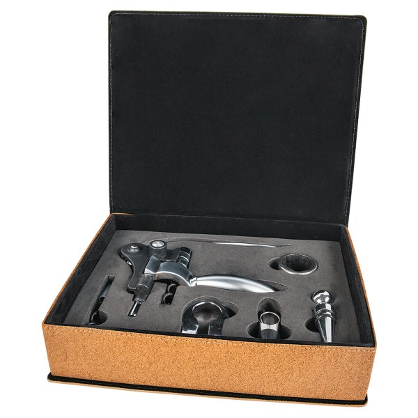 Cork 5-Piece Wine Tool Set - Light Brown