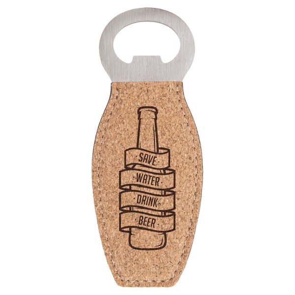 Cork Bottle Opener with Magnet - Brown/Silver