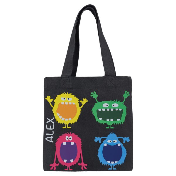 Black Cotton Canvas Tote, 8" x 8" - Black