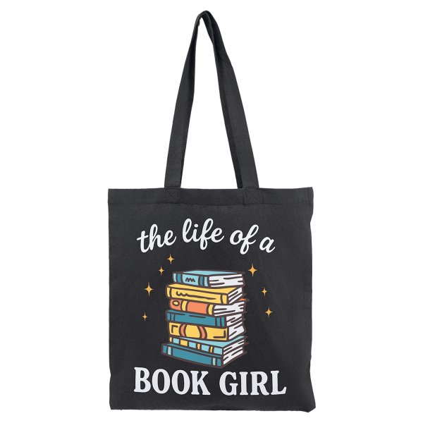 Black Cotton Canvas Tote, 14 1/2" x 15 1/2" - Black