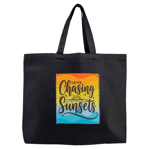 Black Cotton Canvas Tote with 5" Gusset, 20" x 15" x 5" - Black