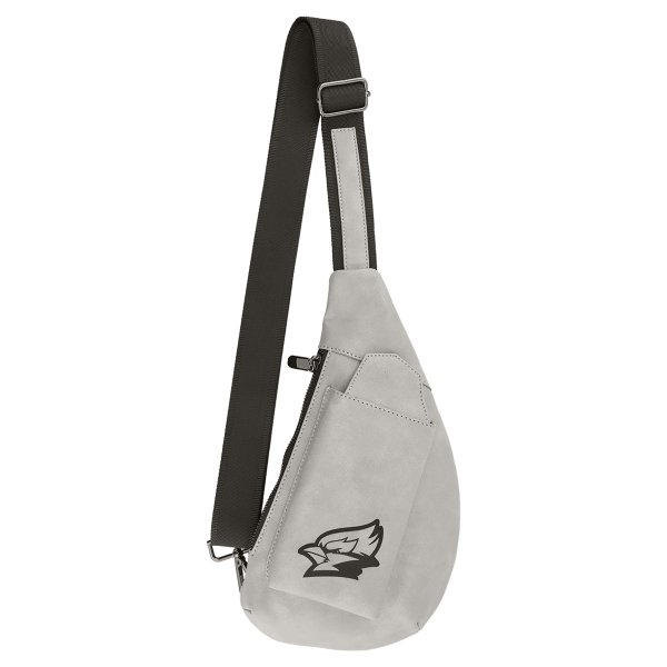 Crescent Bag - Engraved Faux Leather, Creekside Collection, Light Gray - Light Gray