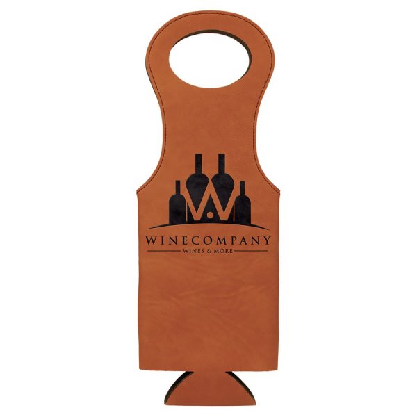 Rawhide Engraved Faux Leather Wine Bag - Rawhide