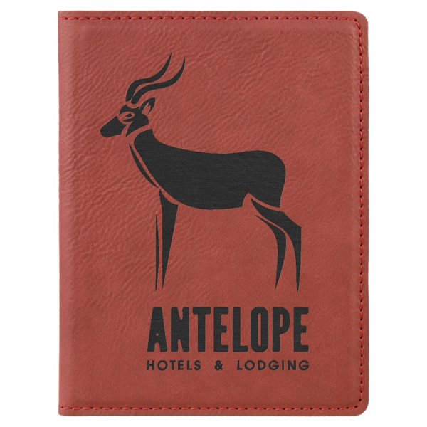 4 1/4" x 5 1/2" Rose Engraved Faux Leather Passport Holder - Rose