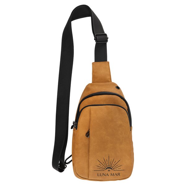 Explorer Bag - Engraved Faux Leather, Creekside Collection, Light Brown - Light Brown