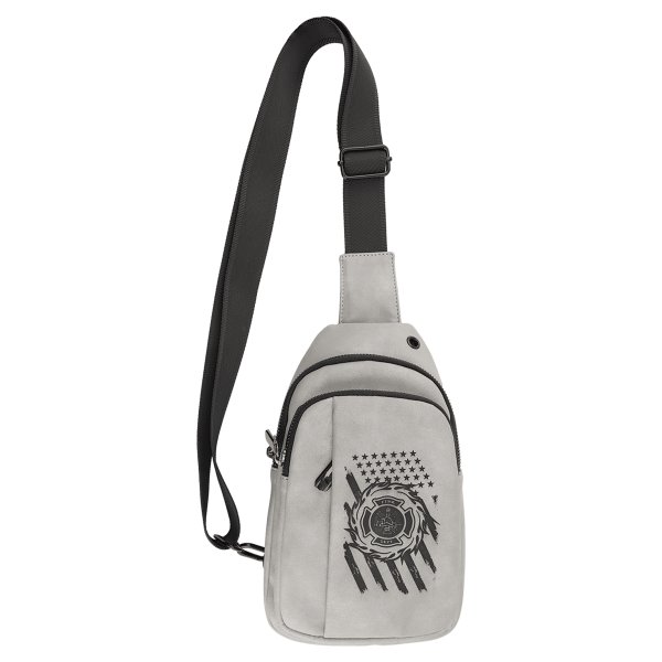 Explorer Bag - Engraved Faux Leather, Creekside Collection, Light Gray - Light Gray