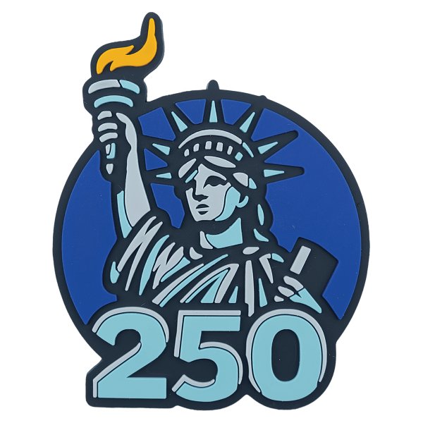 3 3/20" x 2 1/2" Extra Large Statue of Liberty PVC Patch with Kota Pro Adhesive - Red White and Blue