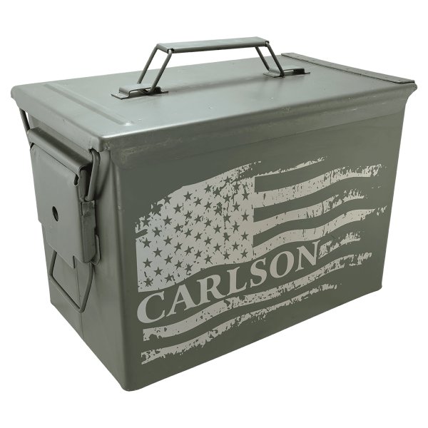 Fat 50 Caliber Army Surplus Steel Ammo Can - Olive Drab