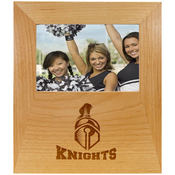 Genuine Red Alder 4"x 6" Picture Frame with 4 1/2" x 8" Engraving Area - Light Brown