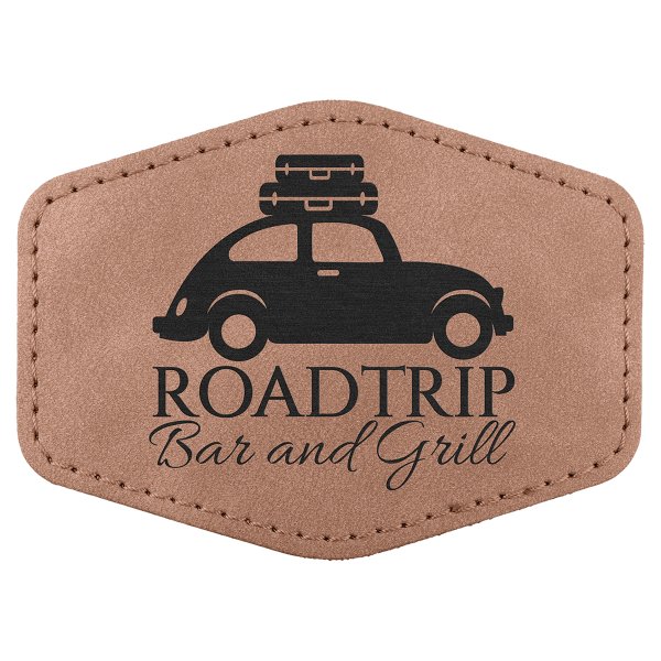 Hex Patch with Kota Pro Adhesive - Engraved Faux Leather, Creekside Collection 3 1/2" x 2 1/2", Blush - Blush