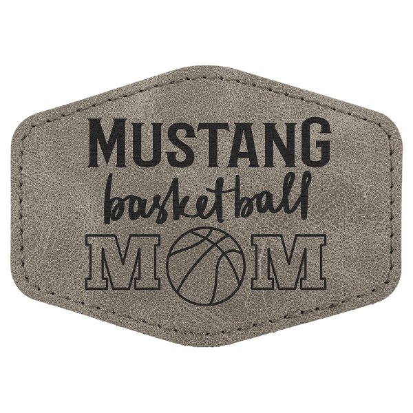 Hex Patch with Kota Pro Adhesive - Engraved Faux Leather, Creekside Collection 3 1/2" x 2 1/2", Gray - Gray