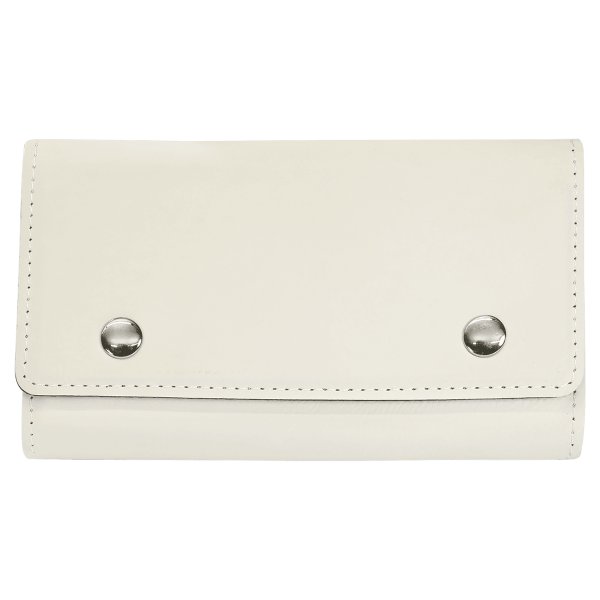 White Engraved Faux Leather Card & Dice Set - White