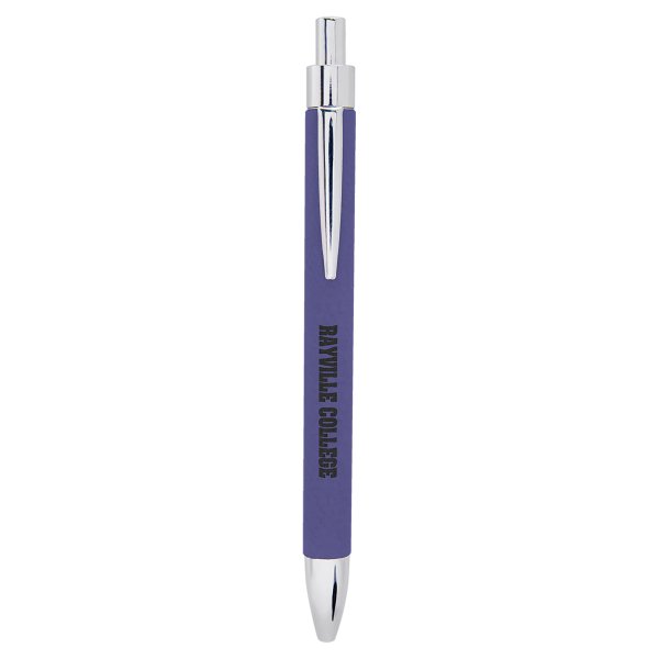 Purple Engraved Faux Leather Pen - Purple