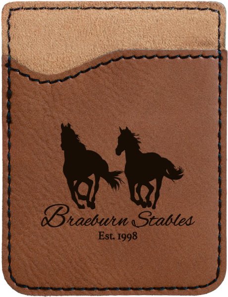 Dark Brown Engraved Faux Leather Phone Wallet - Dark Brown