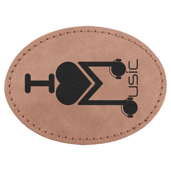 Oval Patch with Kota Pro Adhesive - Engraved Faux Leather, Creekside Collection 3 1/2" x 2 1/2", Blush - Blush