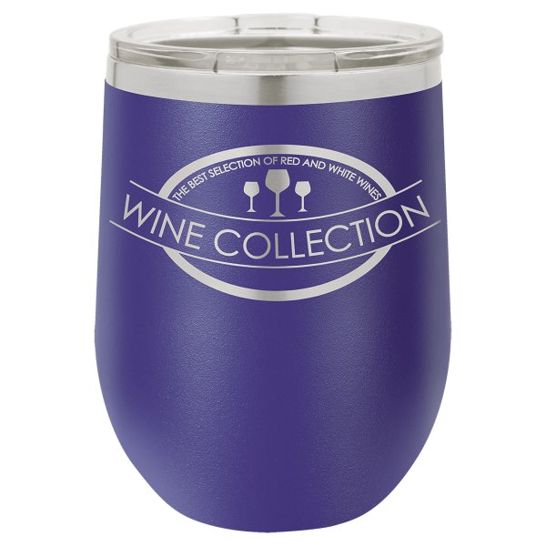 Polar Camel 12 oz. Purple Stemless Wine Tumbler with Standard Lid - Purple