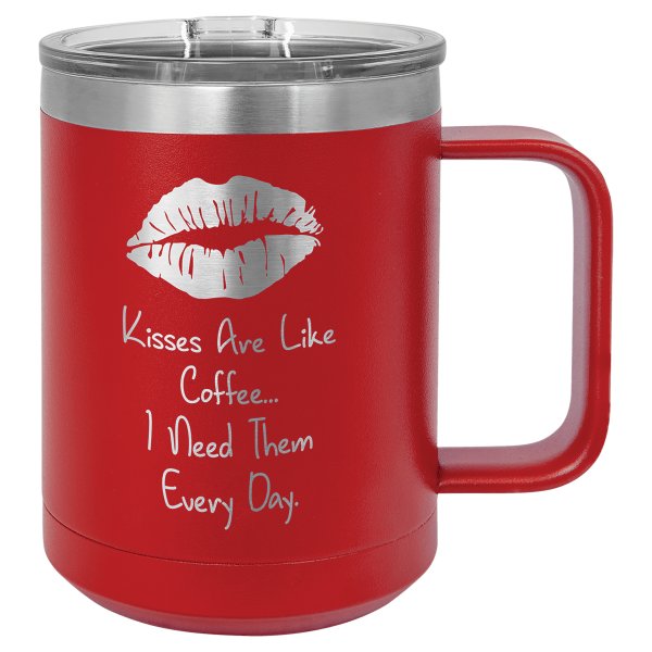 Polar Camel 15 oz. Red Vacuum Insulated Mug with Slider Lid - Red