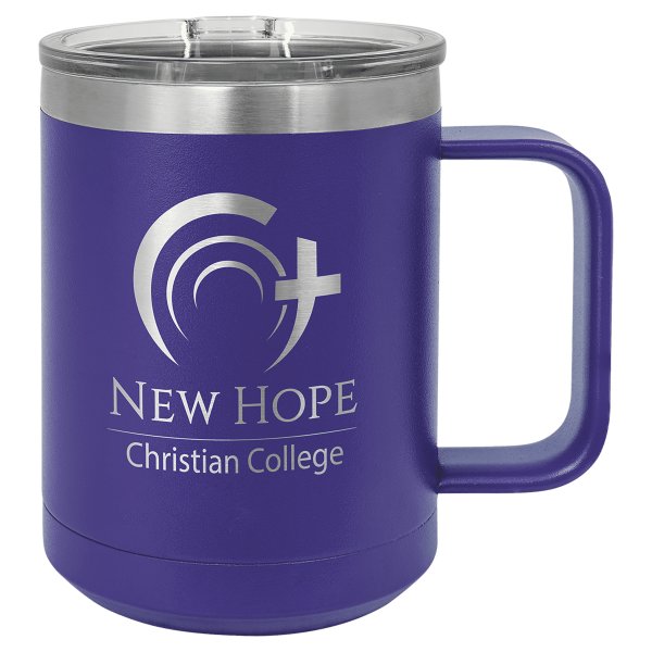 Polar Camel 15 oz. Purple Vacuum Insulated Mug with Slider Lid - Purple