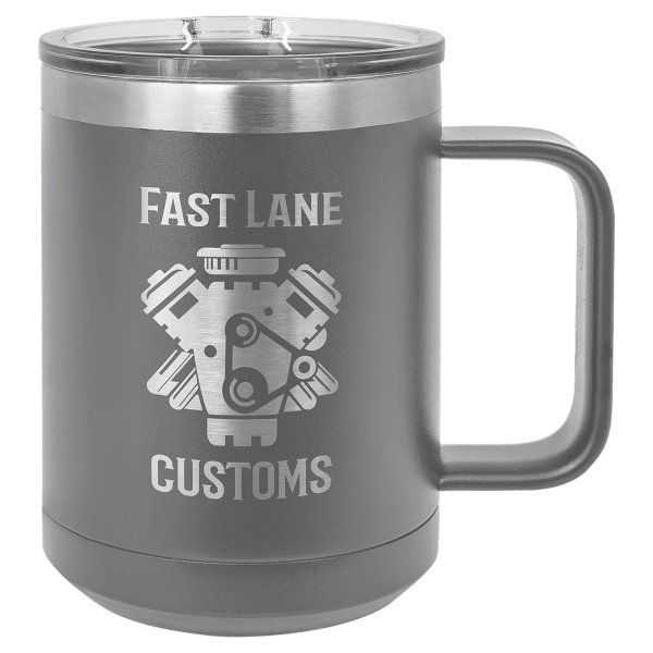 Polar Camel 15 oz. Dark Gray Vacuum Insulated Mug with Slider Lid - Dark Gray