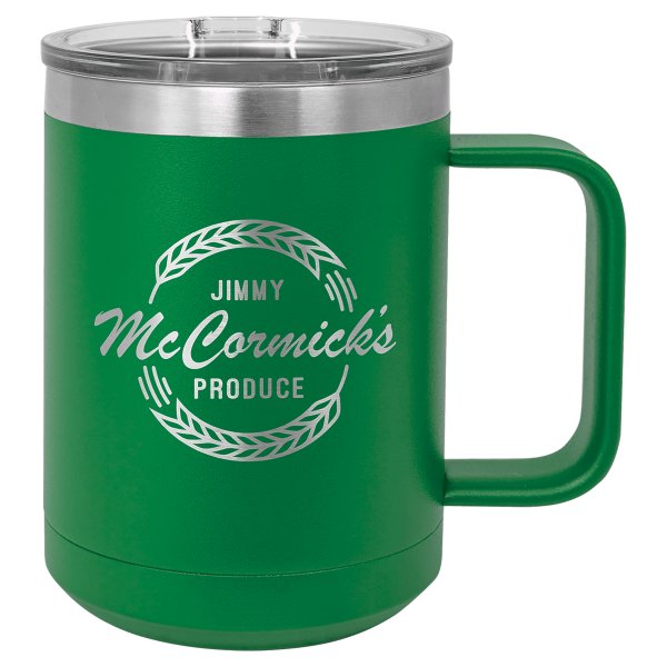 Polar Camel 15 oz. Green Vacuum Insulated Mug with Slider Lid - Green