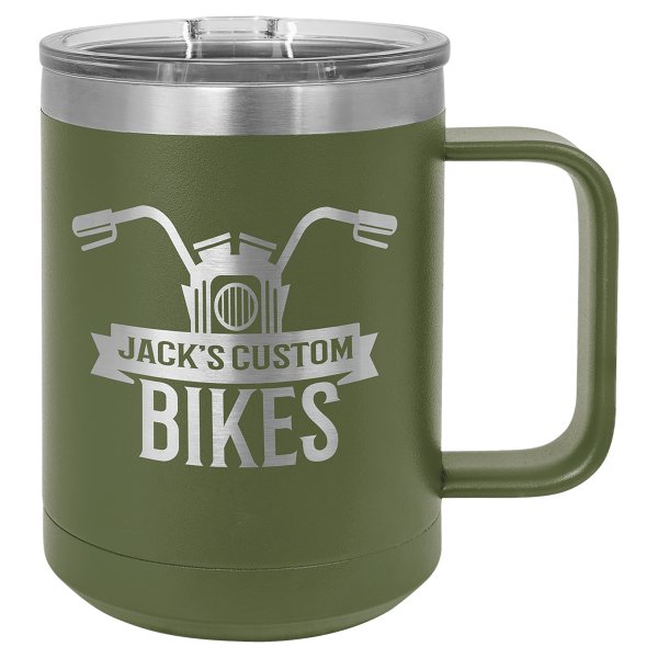 Polar Camel 15 oz. Olive Green Vacuum Insulated Mug with Slider Lid - Olive Green
