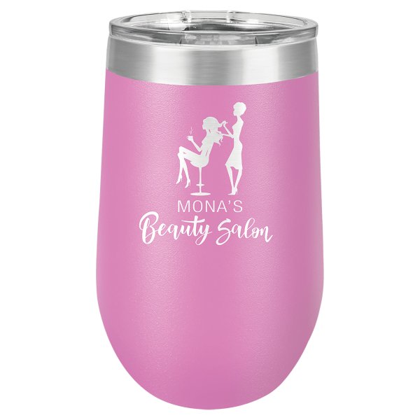 Polar Camel 16 oz. Light Purple Stemless Wine Tumbler with Standard Lid - Light Purple/Silver
