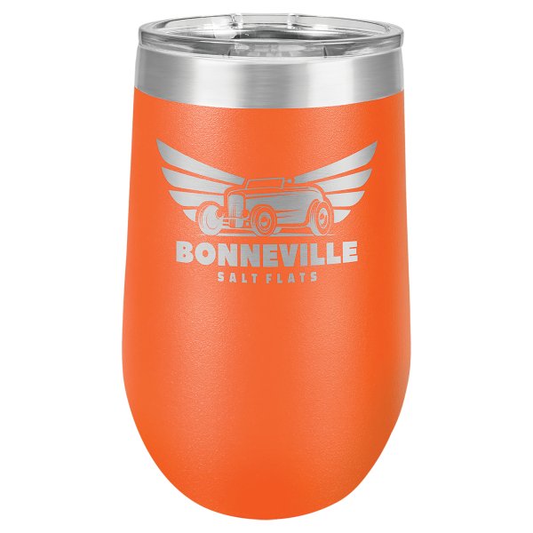 Polar Camel 16 oz. Orange Vacuum Insulated Stemless Tumbler with Lid - Orange/Silver
