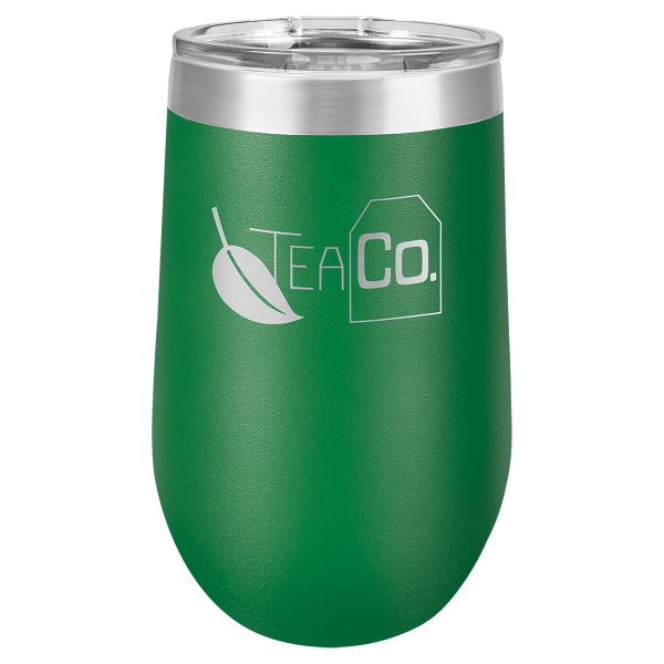 Polar Camel 16 oz. Green Vacuum Insulated Stemless Tumbler with Lid - Green/Silver