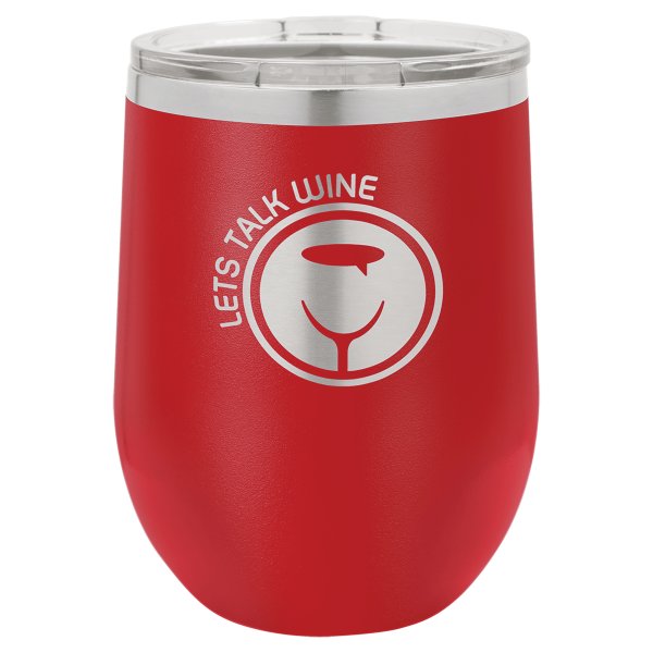 Polar Camel 12 oz. Red Stemless Wine Tumbler with Standard Lid - Red