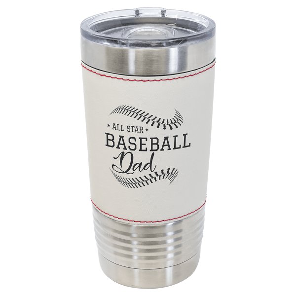 Polar Camel 20 oz. Baseball Tumbler with Slider Lid - White