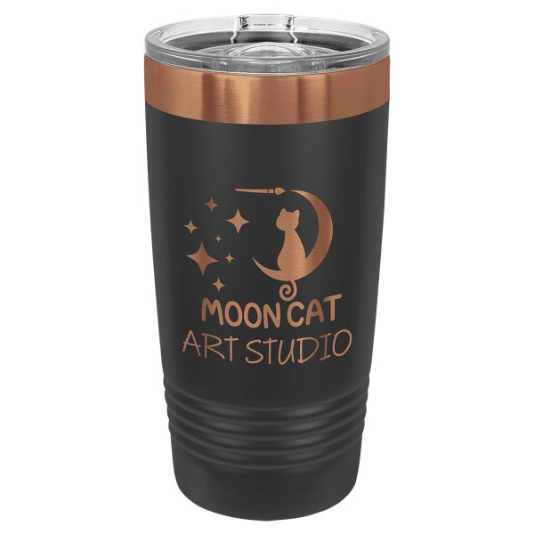 Polar Camel 20 oz. Black/Rose Gold Ringneck Tumbler - Black