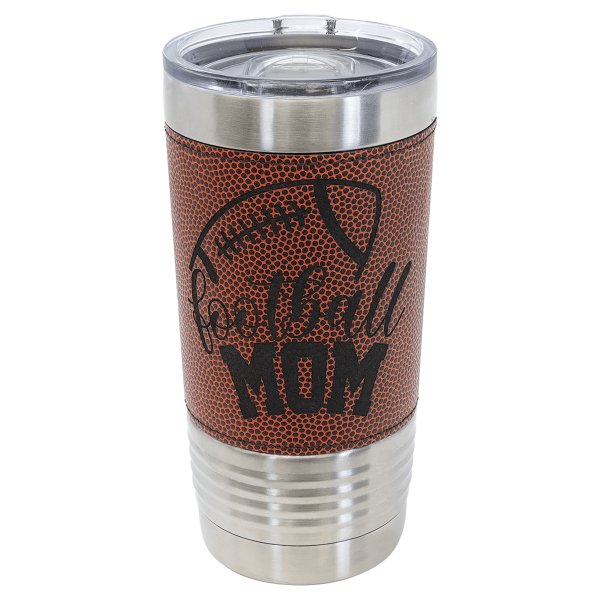 Polar Camel 20 oz. Football Tumbler with Slider Lid - Brown