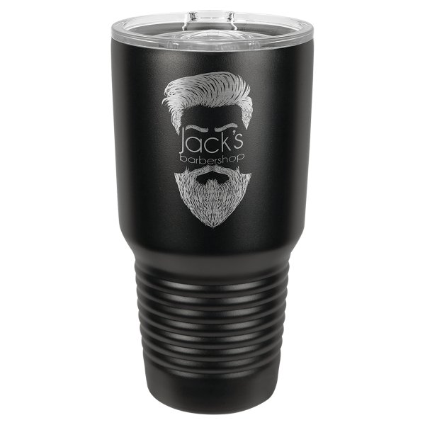 Polar Camel 30 oz. Full Black Ringneck Tumbler with Slider Lid - Black