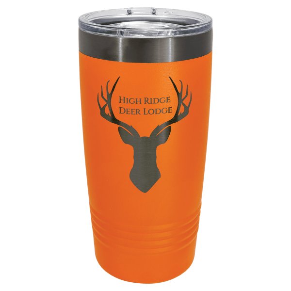 Polar Camel 20 oz. Orange/Ghost Black ION-Plated Ringneck Tumbler with Slider Lid - Orange