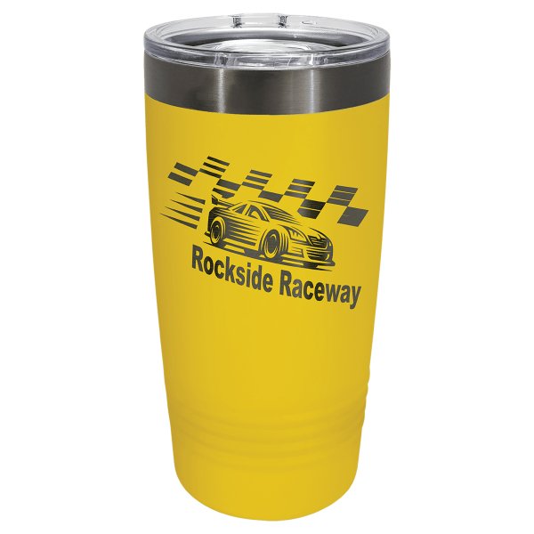 Polar Camel 20 oz. Yellow/Ghost Black ION-Plated Ringneck Tumbler with Slider Lid - Yellow