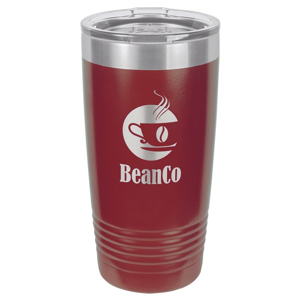 Polar Camel 20 oz. Maroon Ringneck Tumbler with Standard Lid - Maroon