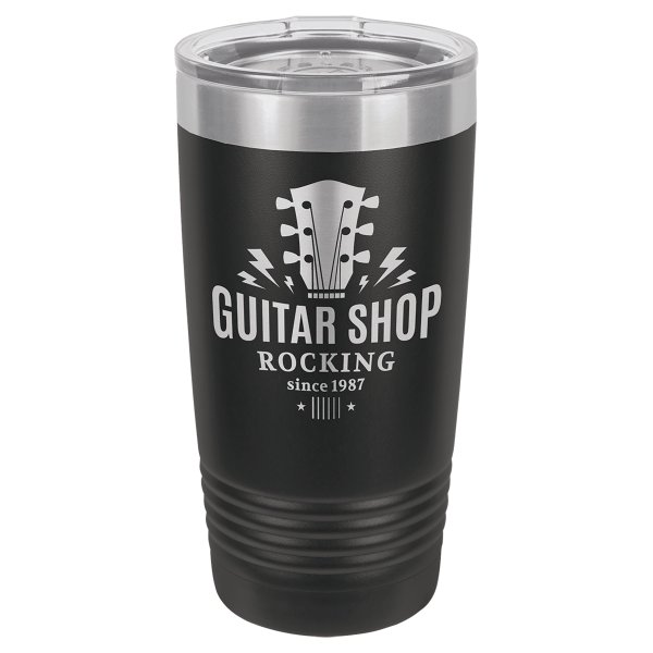 Polar Camel 20 oz. Black Ringneck Tumbler with Standard Lid - Black