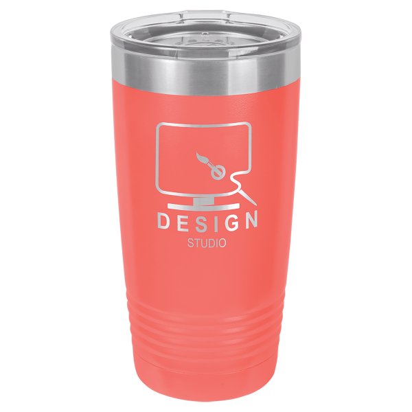 Polar Camel 20 oz. Coral Ringneck Tumbler with Standard Lid - Coral