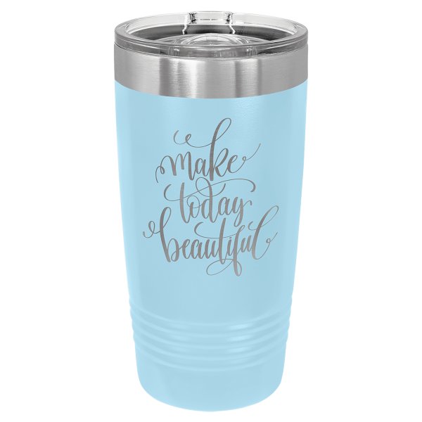 Polar Camel 20 oz. Light Blue Ringneck Tumbler with Slider Lid - Light Blue